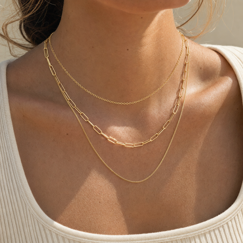Maren Triple Layered Gold Necklace