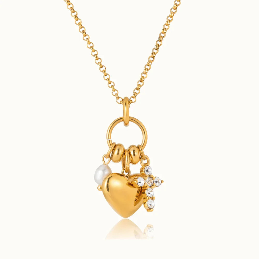 Clarice Diamond Heart Charm Necklace