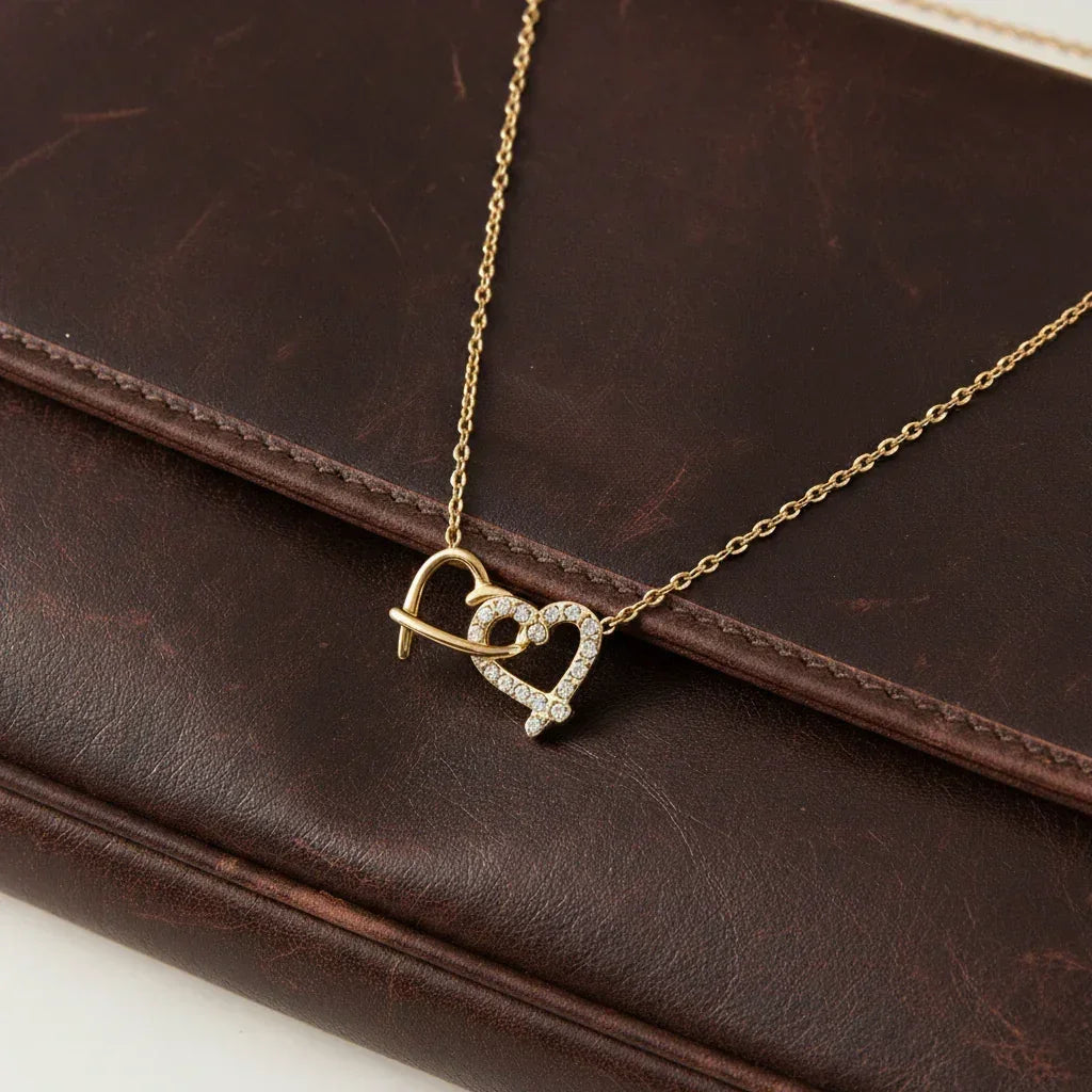 Melody Intertwined Hearts Charm Necklace