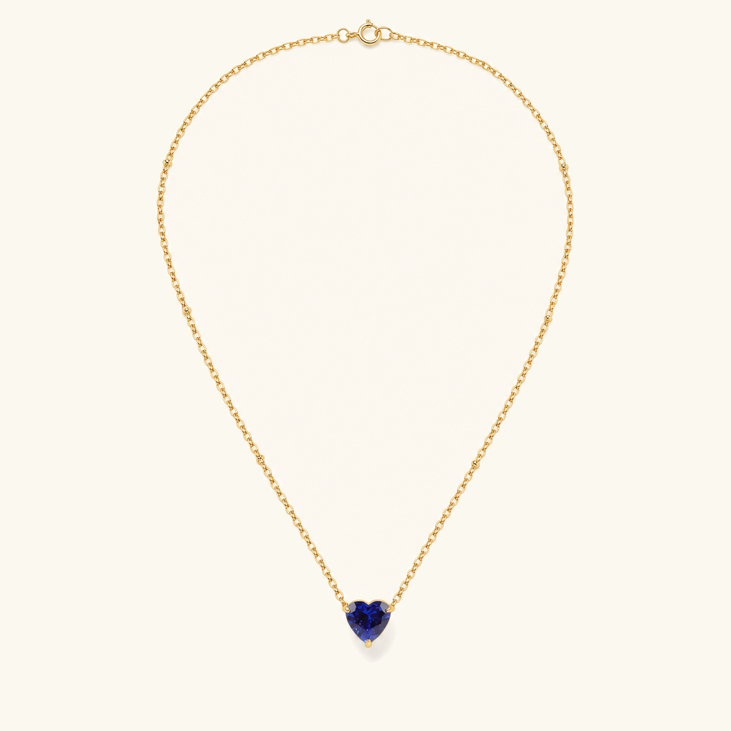 Amorette Birthstone Heart Necklace