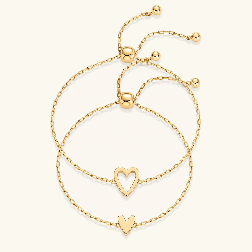 Amoura Matching Hearts Bracelet Set
