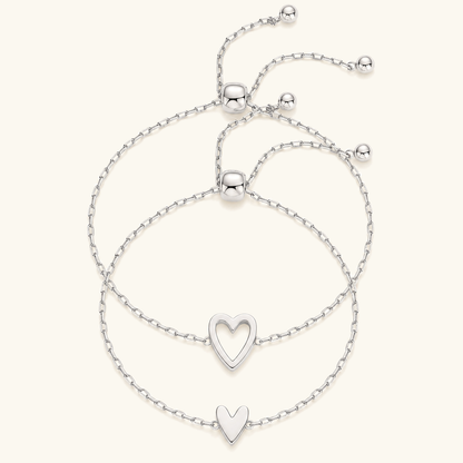 Amoura Matching Hearts Bracelet Set