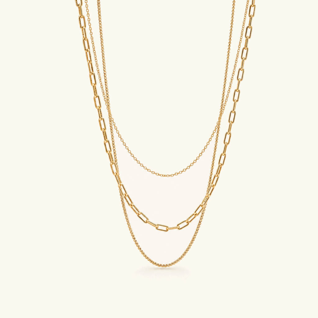 Maren Triple Layered Gold Necklace